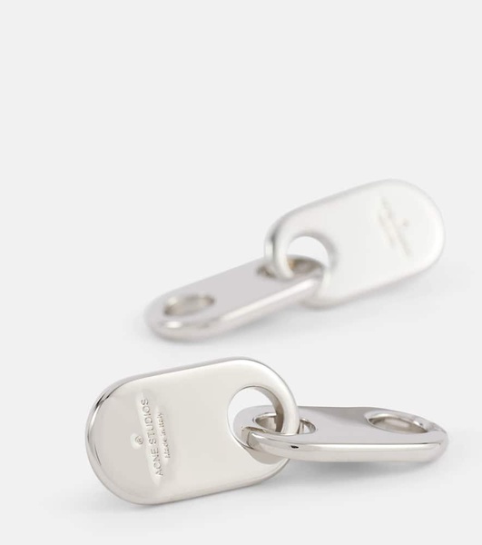 Chain Lock logo drop earrings