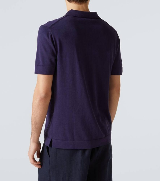 Cotton and silk polo shirt
