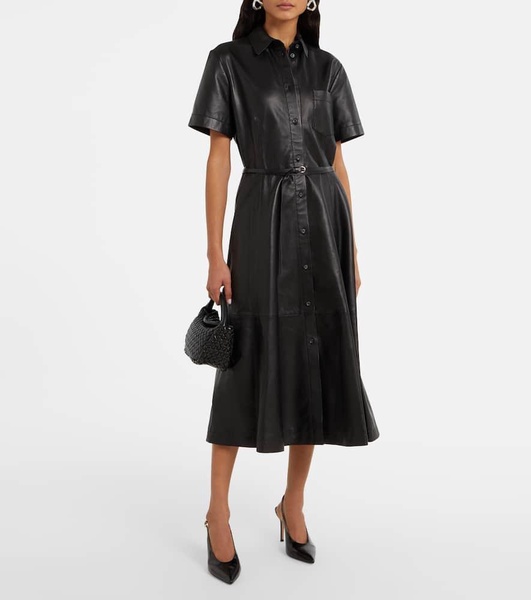 Kiera leather shirt dress