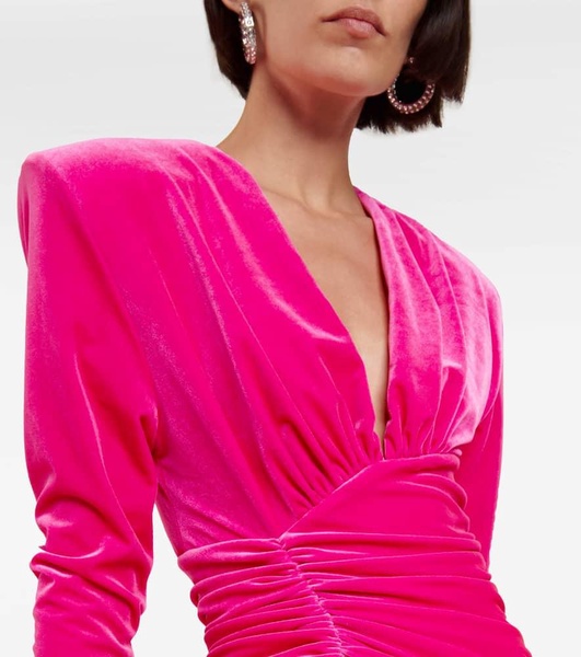 Ruched velvet minidress