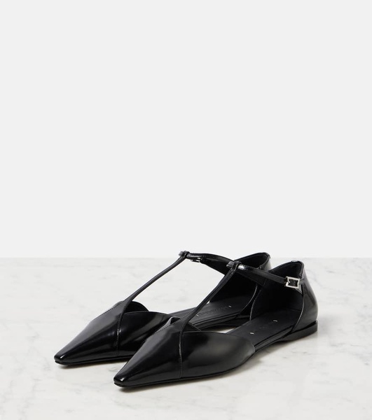 Fsilkway leather ballet flats