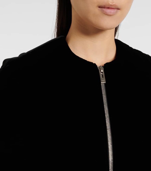 Velvet bomber jacket