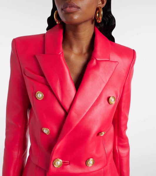 Cropped leather jacket