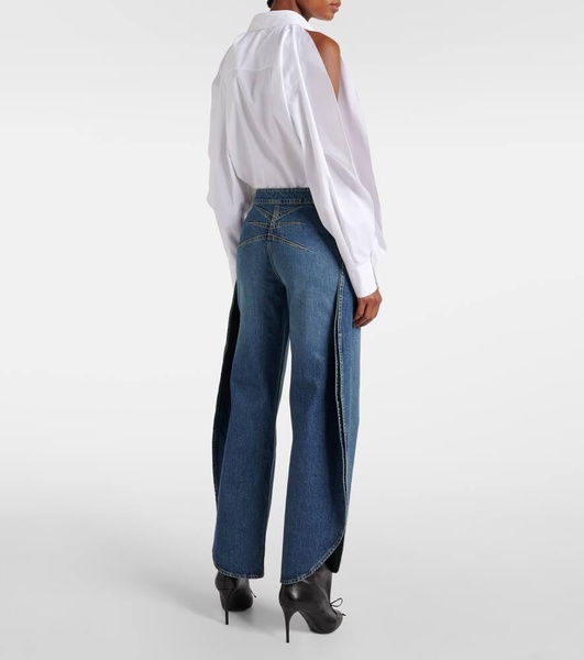 Petal high-rise barrel-leg jeans