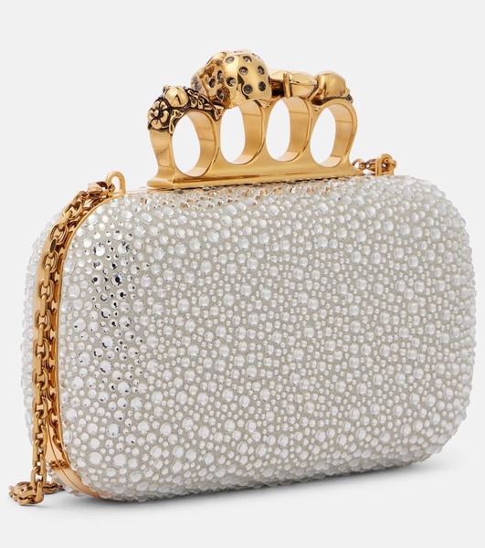Skull Knuckle embellished clutch