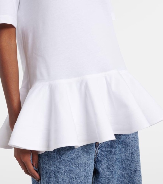 Peplum cotton jersey T-shirt 