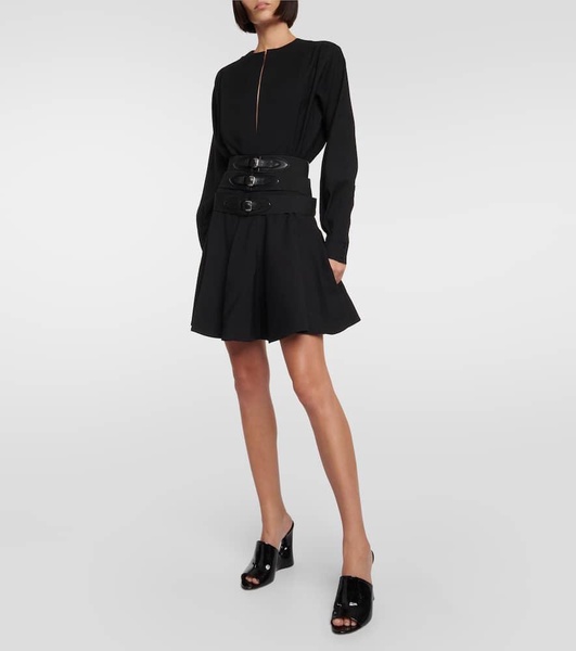 Belted wool minidress