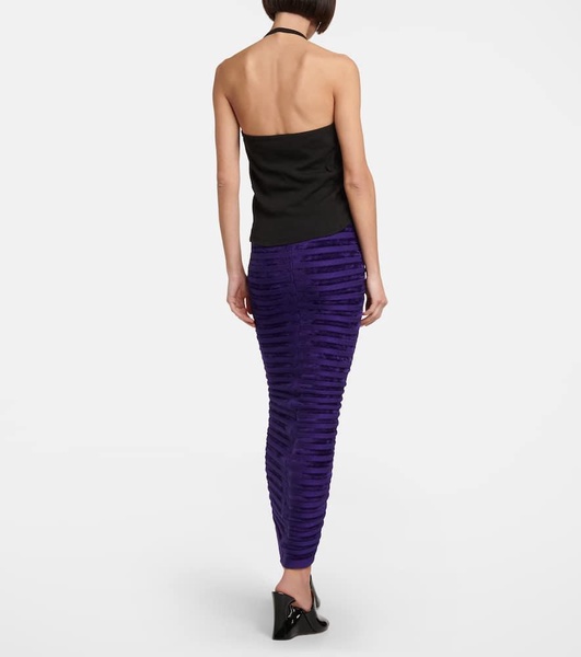 Halter neck ruched cotton top
