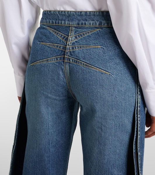 Petal high-rise barrel-leg jeans