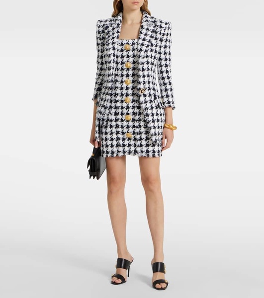 Houndstooth tweed minidress