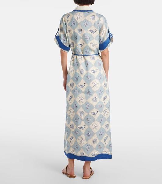 Pia printed linen shirt dress
