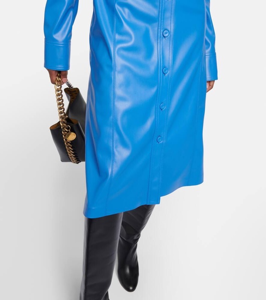 Faux leather shirt dress