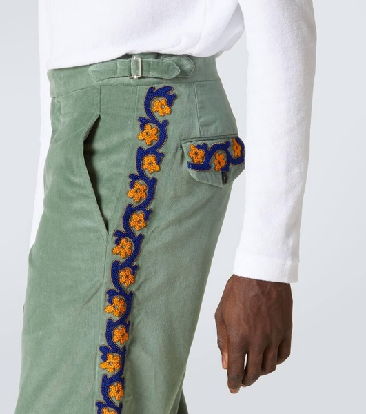 Oberon cotton velvet straight pants