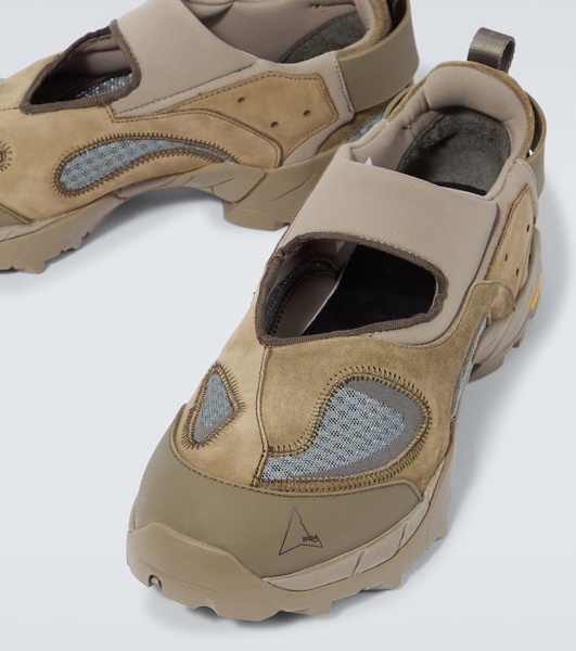 Rozes suede-trimmed sneakers