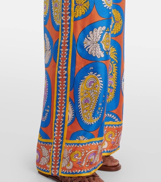 Luis printed silk palazzo pants