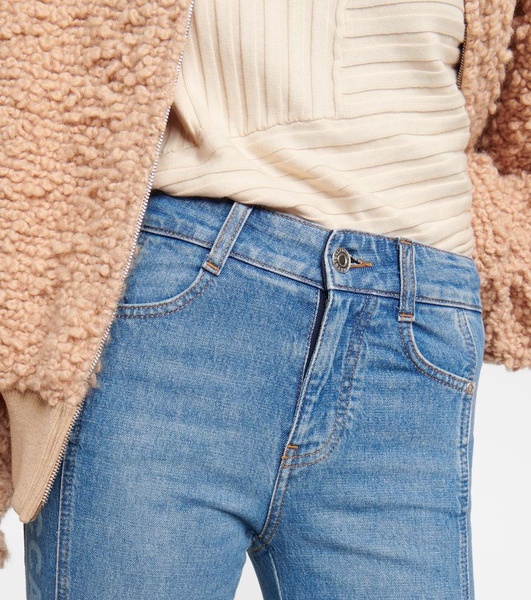 Logo mid-rise flared jeans