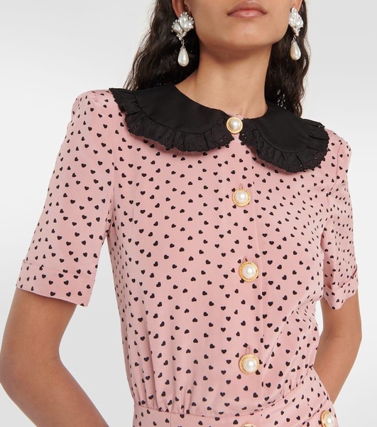 Printed silk minidress