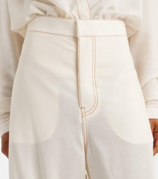 High-rise wool-blend wide-leg pants