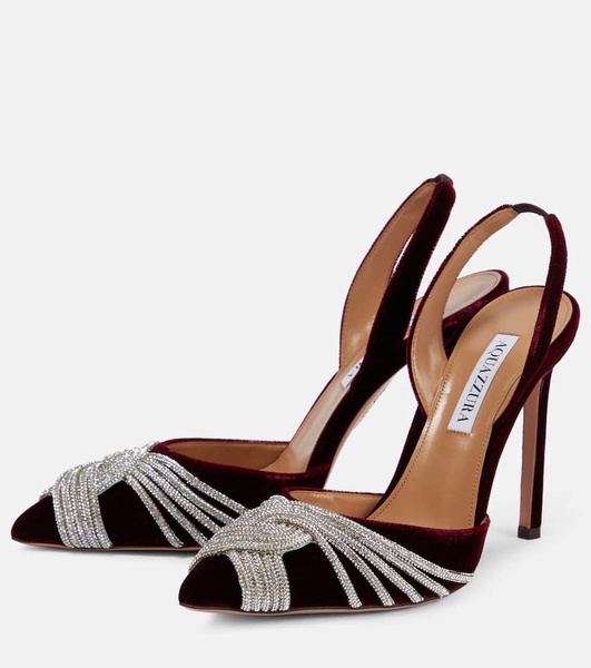 Gatsby 105 embellished velvet slingback pumps