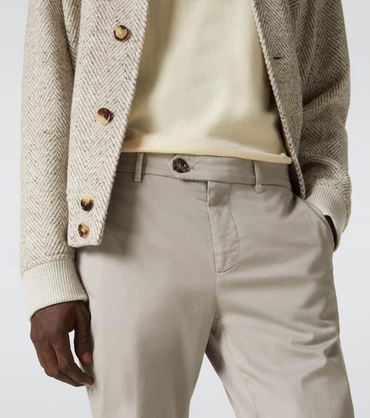 Cotton gabardine slim pants