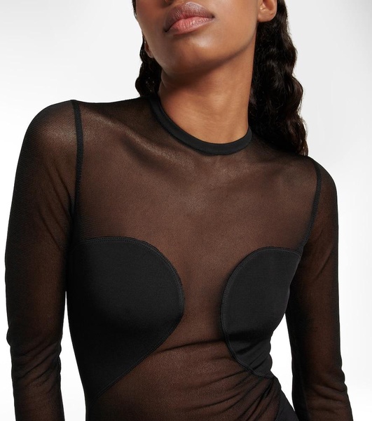Semi-sheer bodysuit