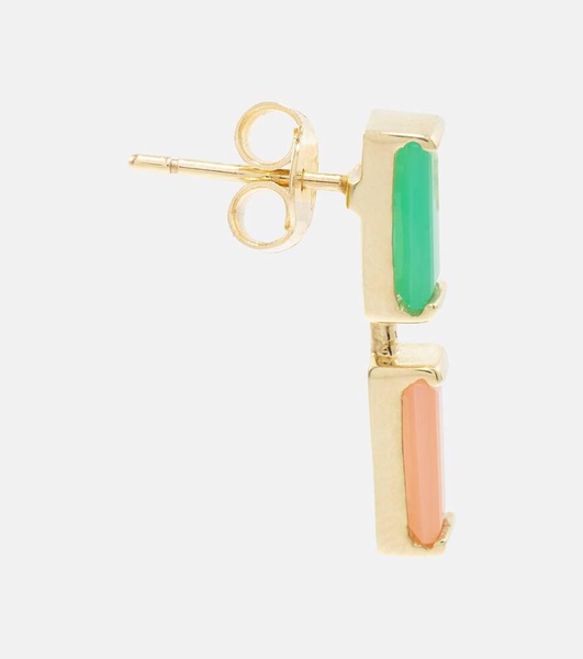 Compuesta 9kt gold earrings with gemstones