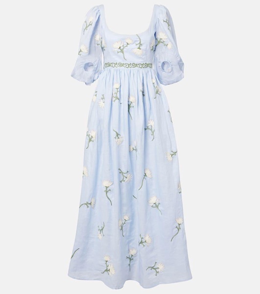 Viviane floral linen maxi dress