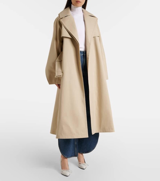 Cotton gabardine trench coat