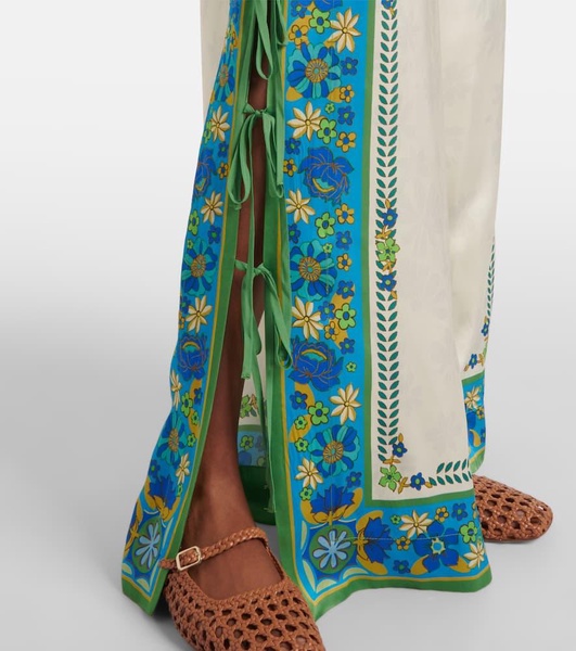 Vivianna printed high-rise wide-leg pants