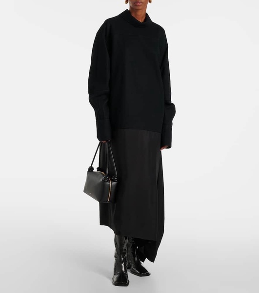 Convertible wool midi dress