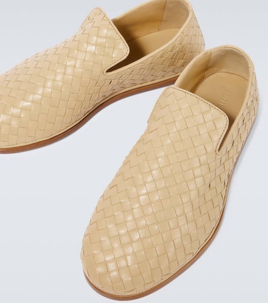Leather Intrecciato Slippers