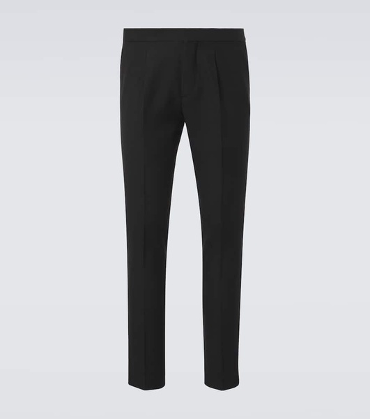 Silk, wool, and mohair straight pants