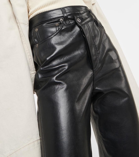 Criss-Cross high-rise faux leather pants