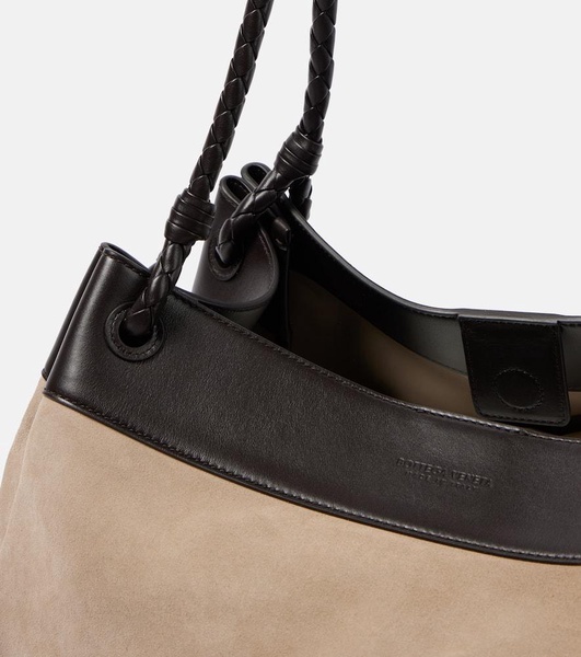 Parachute Knot Maxi suede tote bag