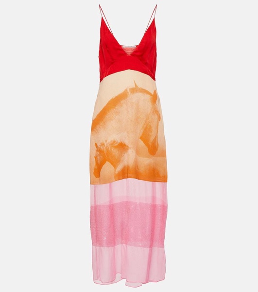 Sequined silk midi dress