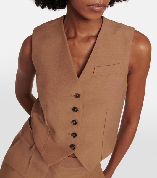Cropped wool waistcoat 