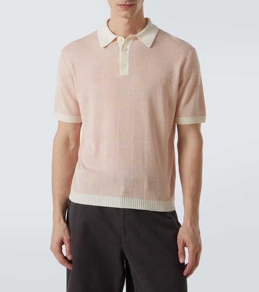 Linen and silk polo shirt