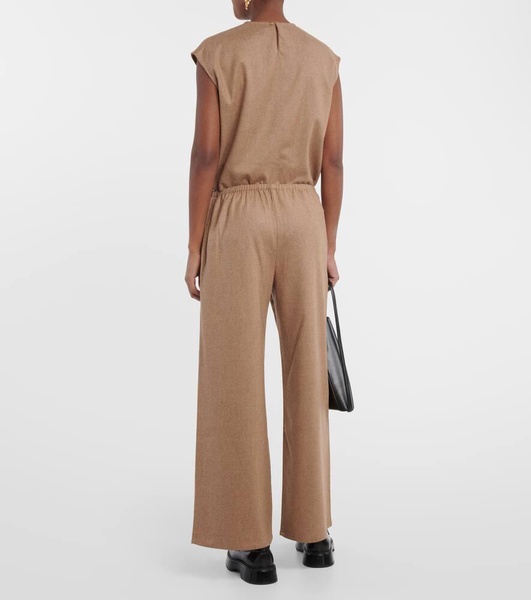 Wool and cashmere wide-leg pants