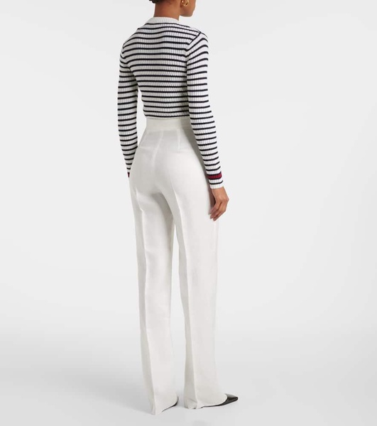 Aversa high-rise linen wide-leg pants