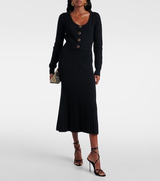 Cable-knit wool cardigan