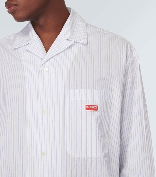 Pinstriped cotton poplin shirt