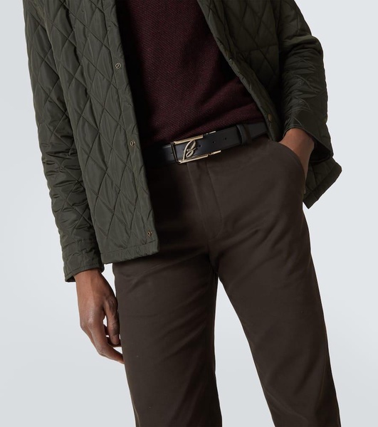 Logo leather belt