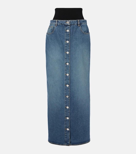 Denim maxi skirt