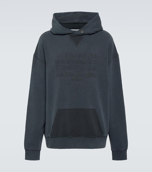 Logo faded cotton jersey hoodie