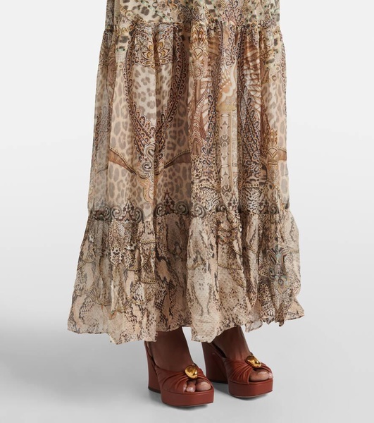 Throne Room gathered silk maxi dress 