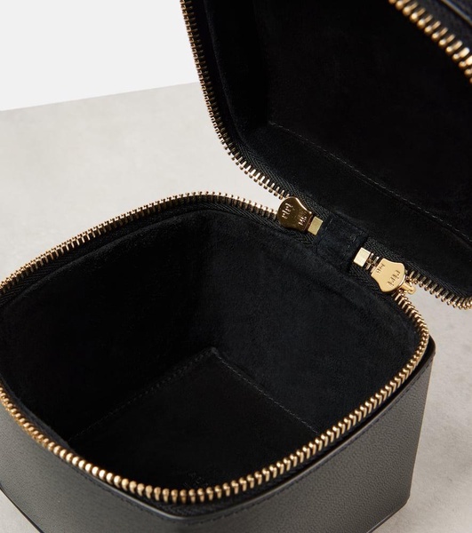 Cube leather vanity bag
