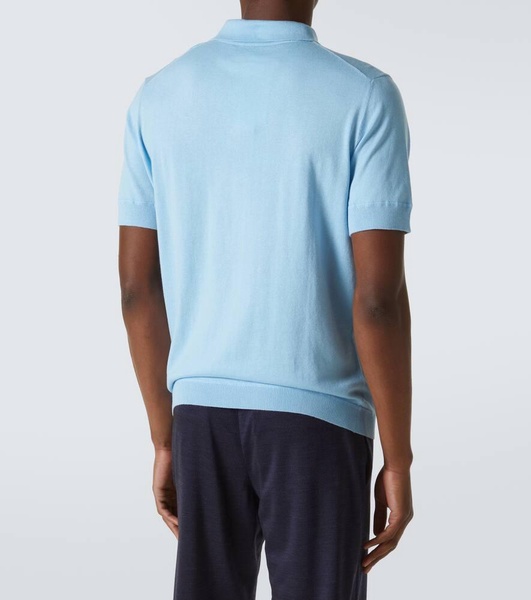 Cotton, silk and cashmere polo shirt