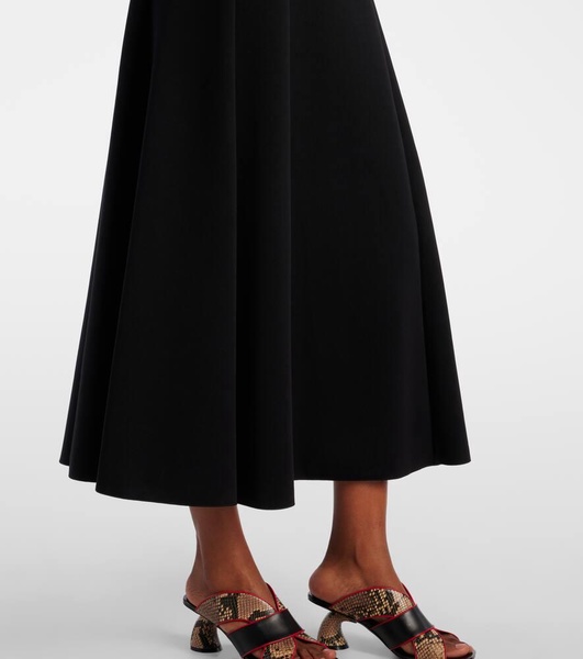 Platani pleated cotton-blend midi dress