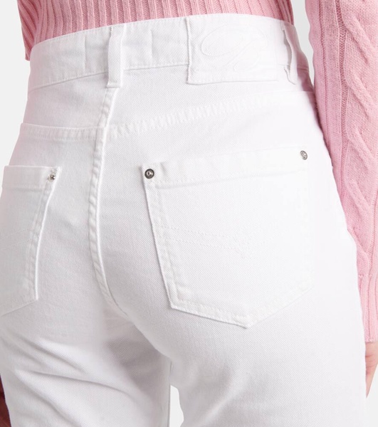 Chain-detail high-rise bootcut jeans