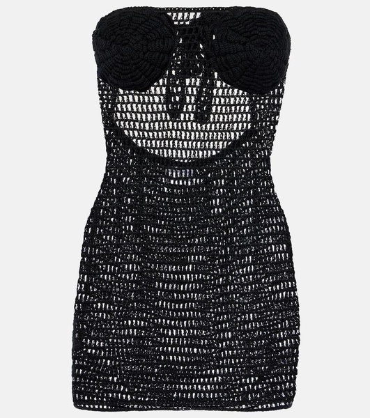Camellia cotton crochet minidress